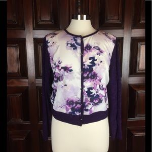 ST JOHN Knit and Silk Cardigan